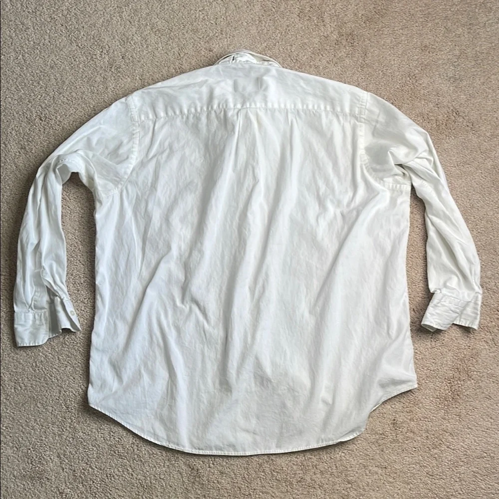 Chaps White Casual Button Down Shirt with Pointed Collar - Picture 7 of 8